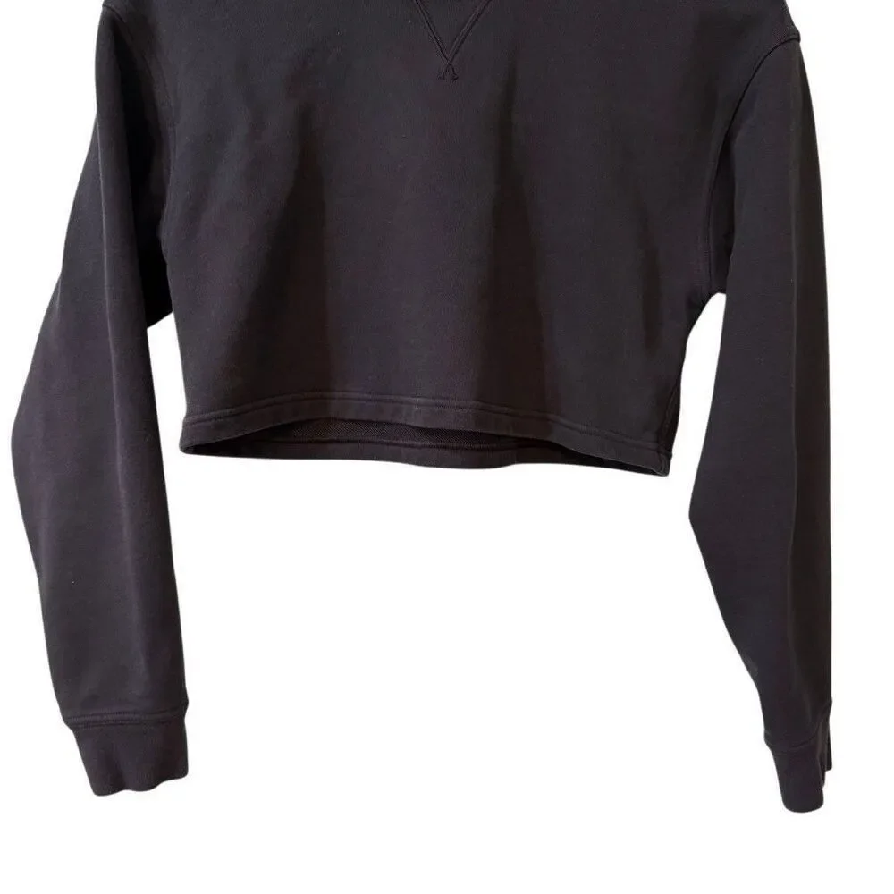 Lululemon Sweatshirt Womens 6 Black All Yours Cropped Hoodie Causal Comfort Top